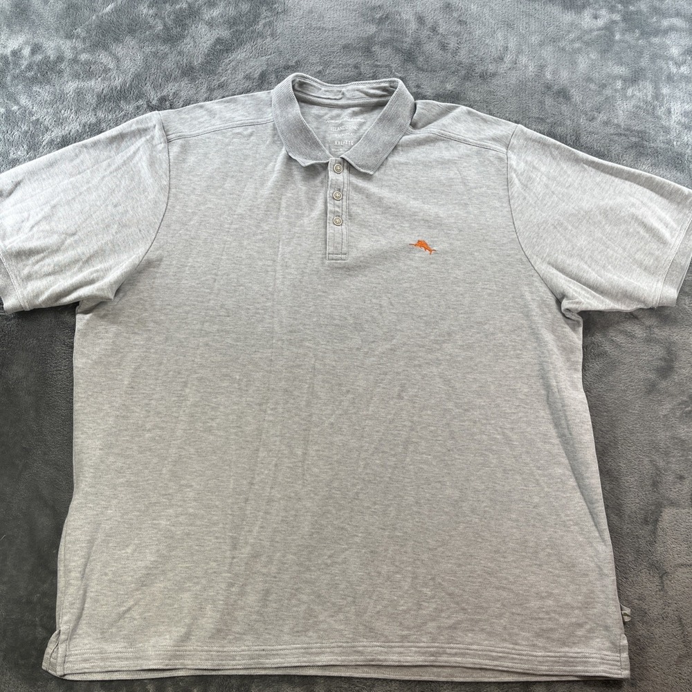 Tommy Bahama Island Zone Men's‎ XXL Golf 3 Button Gray Polo Shirt